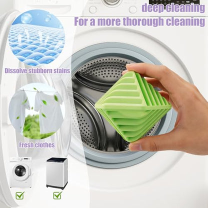 4 Pack Reusable Laundry Anti Static Balls，Cube Agitator Balls - color: Yellow, Purple, Green, White