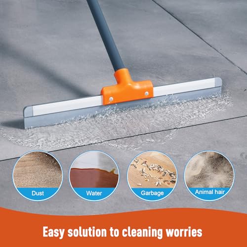 CLEANHOME Rubber Floor Squeegee with Extendable Long Handle