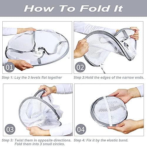 Looca 3-Tier Folded Mesh Clothes Hanging Dryer Sweater Drying Rack 30.3" L * 24.5" W*30.7" H (Pack of 2) - size: 30.3" L x 24.5" W x 30.7" H (Pack of 2)