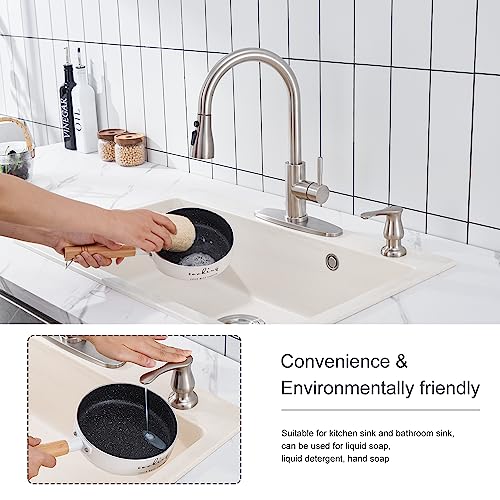GAGALIFE Kitchen Sink Soap Dispenser Brushed Nickel, G0086BN-G - color: Brushed Nickel, size: with Hose