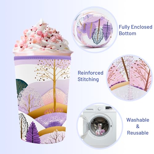 Iced Coffee Sleeve Reusable Neoprene Cup Sleeves, Boho - color: Bohemia