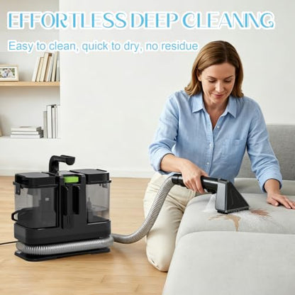 18Kpa Carpet Cleaner Machine, Portable Carpet and Upholstery Cleaning Machine, Deep Cleaning for Rugs, Couch, Car Interiors Stains, Pet & Family Friendly, 120V (GREEN) - color: GREEN