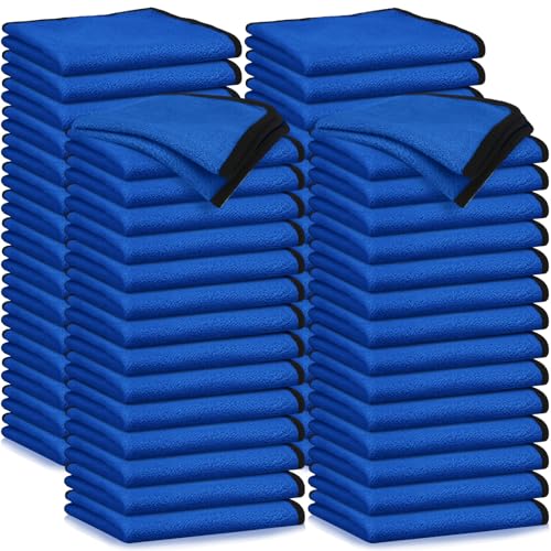 Tallew 60 Pcs Microfiber Towels Bulk Car Drying Cloth, Blue - color: Blue