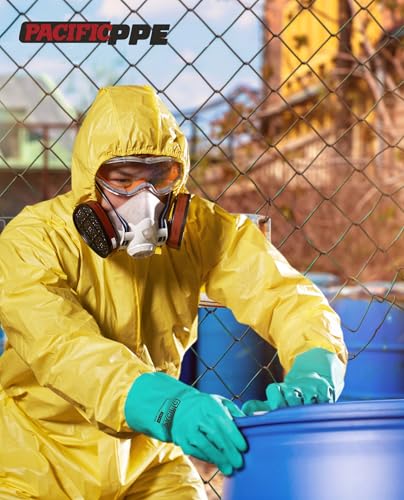 PACIFIC PPE 15 Mil Nitrile Chemical Resistant Gloves, Latex-Free, 2 Pairs - color: Green/12.6", size: XX-Large (Pack of 2)