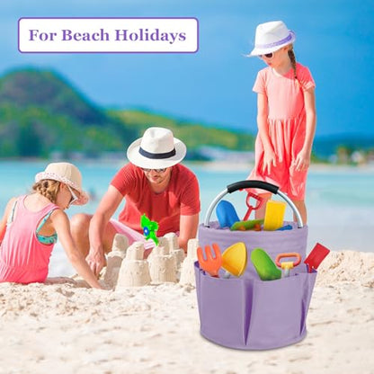 2Pcs 17L Collapsible Cleaning Supplies Caddy with Handle for Travel, Purple - color: Purple, size: 2PCS