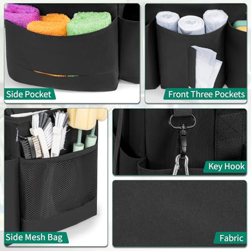 IBVIVIC Wearable Cleaning Caddy Bag for Cleaning Supplies, Black - color: Black