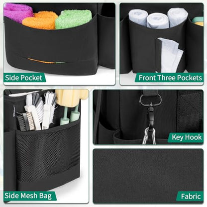 IBVIVIC Wearable Cleaning Caddy Bag for Cleaning Supplies, Black - color: Black