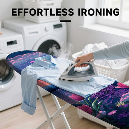Ironing Board Cover 15"x54"，Standard Ironing Board Replacement Cover，Easy Fit - color: Pinkish Purple, size: 15"x54"