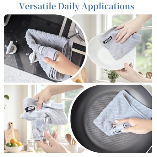 100% Cotton Kitchen Towels Set, 6 Pack Dish Cloths & Dish Towels - size: 13.5×13.5inches