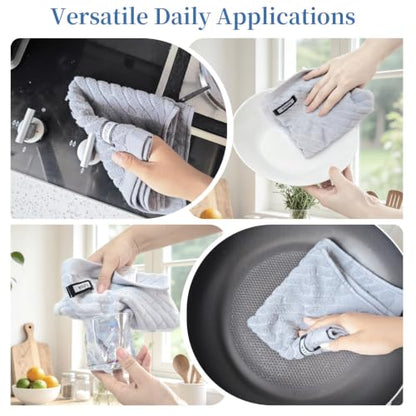 100% Cotton Kitchen Towels Set, 6 Pack Dish Cloths & Dish Towels - size: 13.5×13.5inches