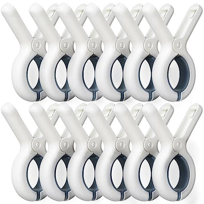12 Pack Beach Towel Clips with Strong Anti-Rust Springs,Heavy Duty Towel Clips,Plastic Laundry Clothes Pins to Keep Your Towel, Clothes, Blankets to Dry on Clothesline and Hanging Rack (Blue) - color: 12 Pack Blue