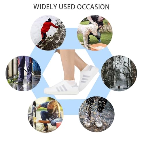 VBoo Waterproof Silicone Non-Slip Rain Shoe Covers - color: White, size: Small
