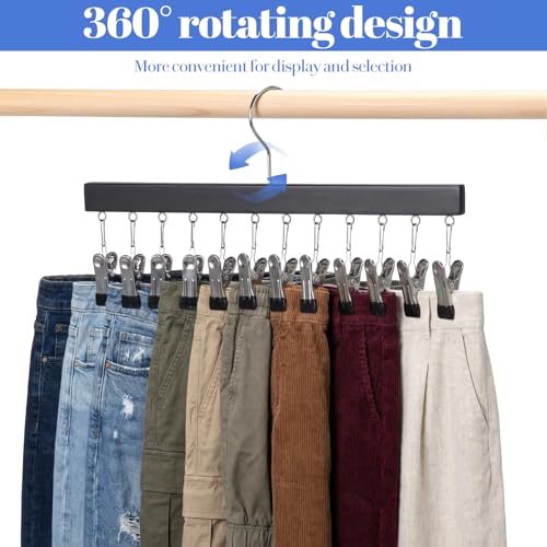 4 Pack Legging Organizer for Closet Pants Hangers with 12 Clips