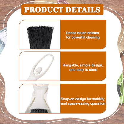 uxcell 2 Pcs Mini Dustpan and Brush Set, Small Broom and Dustpan Set for Office Tabletops Sofas Keyboards Home Cleaning Tool, White/Orange Pink - color: White/Orange Pink
