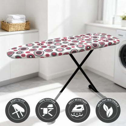 Ironing Board Cover and Pad,12x36In Sewn-in Thick Feltpads - color: 12x36in-red Circle