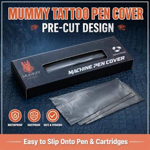 Mummy 300pcs Tattoo Machine Covers, Disposable Pen Bags, black - color: black