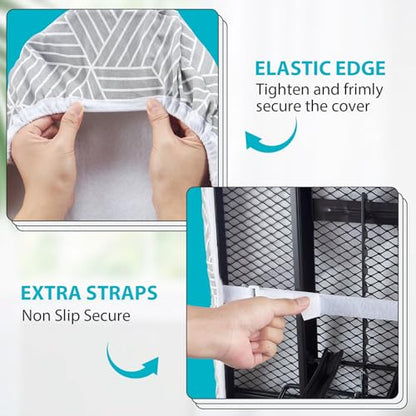 Seiritex Extra Wide Ironing Board Cover and Pad 18 x 54 inch Heat Reflective with Hook and Loop Fasteners, Thick Padding with Elasticized Edges, 3 Layers Iron Board Cover (Gray Cube) - color: Gray Cube, size: 18x54