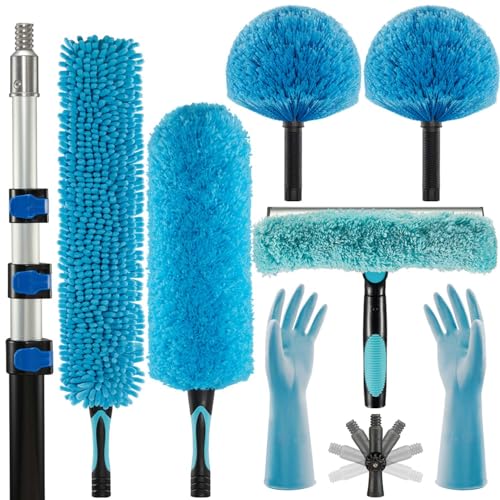 25ft 2 Cobweb Dusters, 18ft Extension Pole, High Ceiling Cleaning Tool - size: 18ft