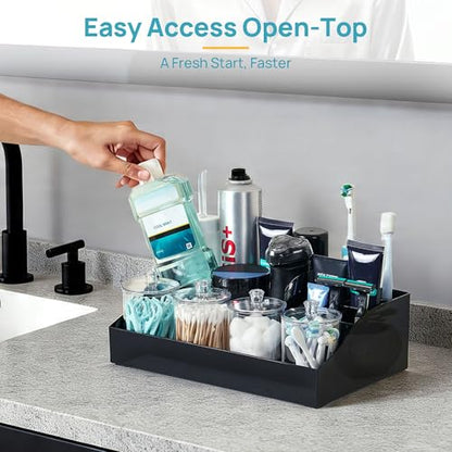 Vtopmart 5 PCS Bathroom Countertop Organizer Sets, Black - color: Black