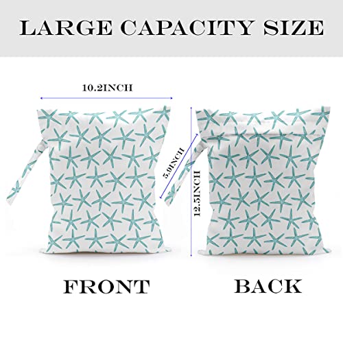 2 Pcs Wet Bag, Wet Dry Bag, Wet Bag for Swimsuit, Travel, Beach, Pool, Stroller, Diapers, Dirty Yoga Gym Clothes, Toiletries, Makeup Bag, Beach Bag Ocean Starfish Anchor Décor Birthday Gift for Women. - color: multicolour244