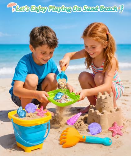 DUDUCOFU Collapsible Beach Sand Toys for Kids, Collapsible Sand Buckets