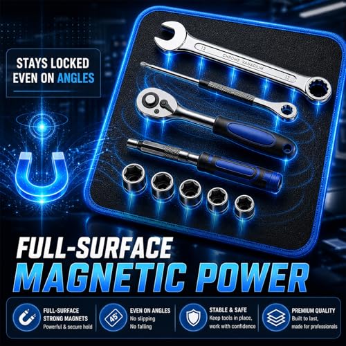 Flexible Magnetic Tool Mat Set 3PCS Magnetic Tool Tray with Strong Magnets - size: S+M+L