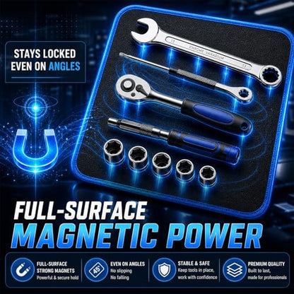 Flexible Magnetic Tool Mat Set 3PCS Magnetic Tool Tray with Strong Magnets - size: S+M+L