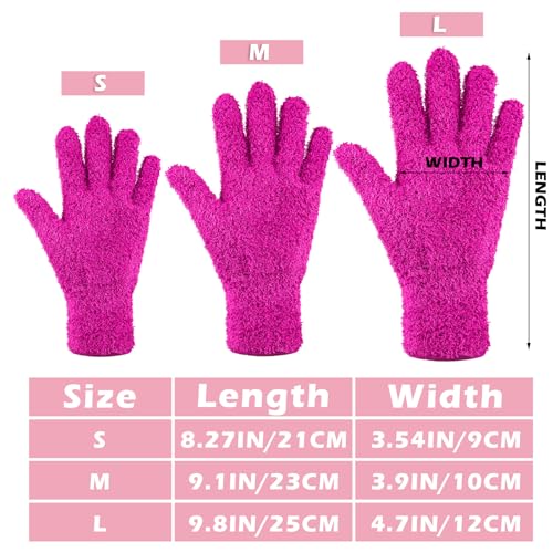 Patelai 3 Pairs Microfiber Dusting Gloves for Plants Leaf, Medium - color: Purple, Blue, Rose Red, size: Medium