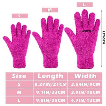 Patelai 3 Pairs Microfiber Dusting Gloves for Plants Leaf, Medium - color: Purple, Blue, Rose Red, size: Medium