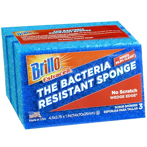 Brillo Estracell No Scratch Scrub Sponge with Wedge Edge, 3-Count