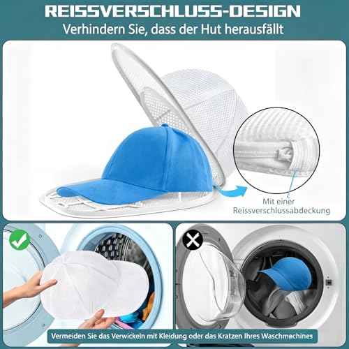 Eiito Hat Washer Cage for Washing Machine,2PCS Hat Cleaner for baseball cap - color: White 2pack