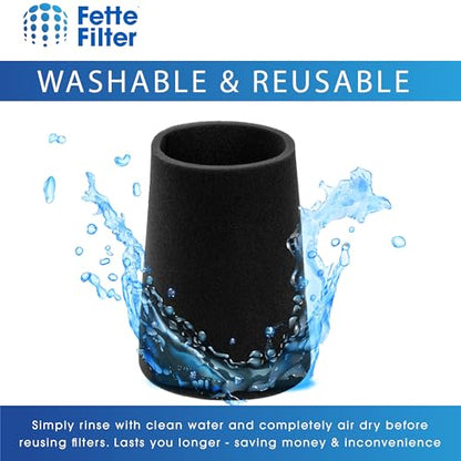 Fette Filter - 25-1202 Foam Filter Compatible with Stanley 1-5 Gallon Wet/Dry Vacuum SL18910P-3, SL18129, SL18133,SL18129 Filter Sponge Vacuum Cleaner -Pack of 3