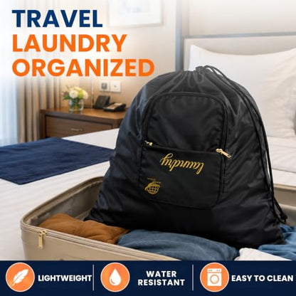 Travel Laundry Detergent Sheets and Foldable Travel Laundry Bag – Compact Laundry Detergent Sheets for Traveling, Dirty Clothes Laundry Bag for Hotels, Cruises & Suitcases - style: Pocket Sheets (50) + Laundry Bag