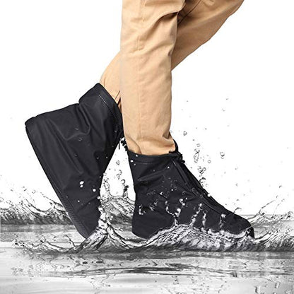 Waterproof Shoe Covers, Reusable Foldable Slip Proof Bottom Overshoes with Zipper, Keep Shoes Dry for Gardening Cycling Fishing Walking in Rain Snow and Mud - size: 3X-Large