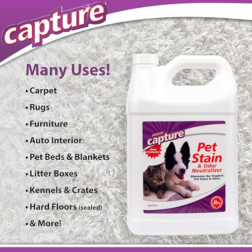 Capture Pet Stain & Odor Remover - Enzyme Pet Odor Eliminator - 1 Gallon - size: 128 Fl Oz (Pack of 1)
