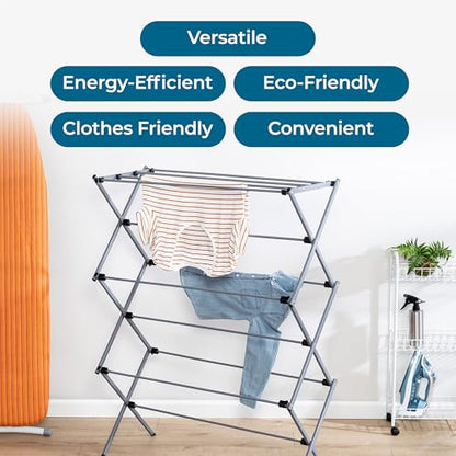 Honey-Can-Do Oversized Collapsible Clothes Drying Rack, 35", 50 lb, Grey - color: Gray