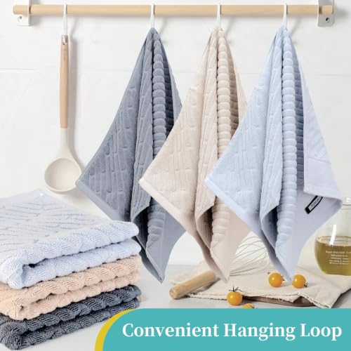100% Cotton Kitchen Towels, 6 Pack Dish Towels & Dish Rags - size: 13.5×29inches