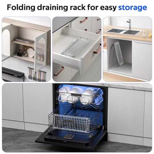 Small Dish Drying Rack Stainless Steel Collapsible - size: 11.6"Wx15.7"L