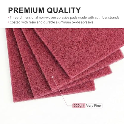 6" x 9" Scuff Pad Maroon 16 Pack - Scuffing, Scouring, Sanding, Paint Primer Prep Adhesion Scratch - Surface Preparation Automotive Car Auto Body Woodworking 7447 - color: Maroon, size: 16 pcs (6" x 9")