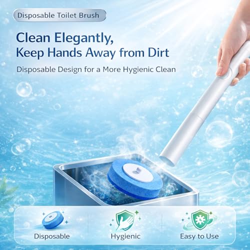 Disposable Toilet Cleaning System with 40 Refills, Toilet Wand Kit with Holder, Wall Mounted Toilet Brush Set for Deep Cleaning Bathroom Bowl, Hygienic Toilet Bowl Cleaner Kit (1PCS40) - size: Toilet Brush + 40Refills