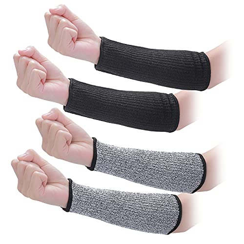 Aster 2Pairs Arm Protection Sleeves Cut Resistant Sleeves Level 5 Protective Arm Sleeves Heat Resistant Sleeves Protectors for Thin Skin Bruising Men Women