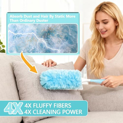40 Pack Duster Refills Kit Disposable for Swiffer Duster Handle - color: Blue, size: 40pcs