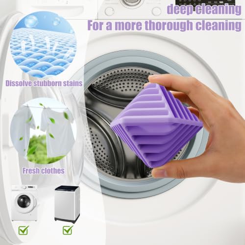 4 Pcs Reusable Laundry Anti Static Balls，Cube Agitator Balls (Purple) - color: Purple