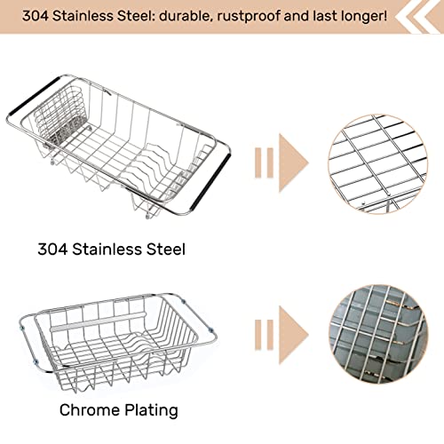 Sink Dish Drainer Rack, Expandable Stainless Steel Dish Drying Rack - color: Small Dish Drying Rack