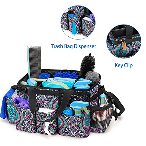 LoDrid Wearable Cleaning Caddy Bag with 4 Foldable Dividers, Totem - color: Totem