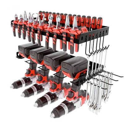 Power Tool Organizer Wall Mount, 2 Tier Tool Organizer for power tool Storage,Garage Tool Organizer for Home Gift