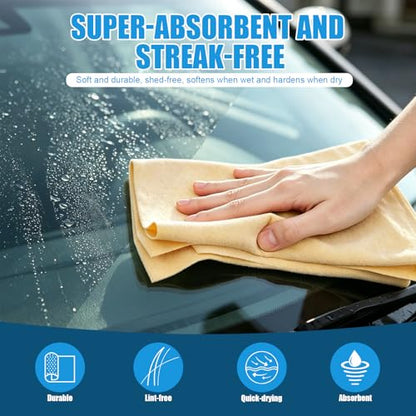 Car Cleaning Kit – MicrofiberTowels & Chamois Cloth for Drying - color: 4 Pack