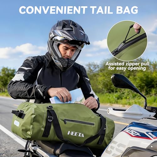 HEETA Waterproof Motorcycle Dry Bag Duffel Luggage Travel Bags, Green 70L - color: Green, size: 70L