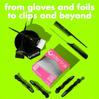 Colortrak Black Vinyl Gloves, Extended Cuff, 100 Count, Medium - size: Medium