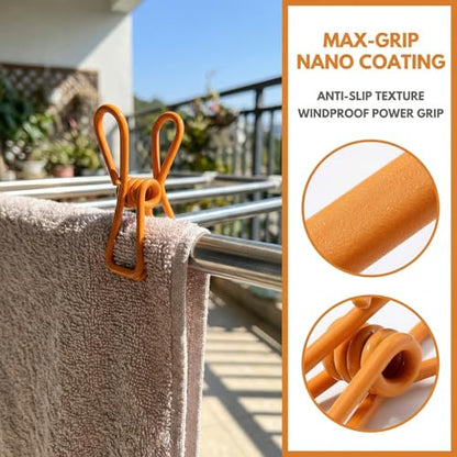 10 Pack Heavy Duty Chip Clips, Colorful PVC-Coated Metal Bag & Clothes Clips, Windproof Utility Holders for Kitchen, Laundry & Office